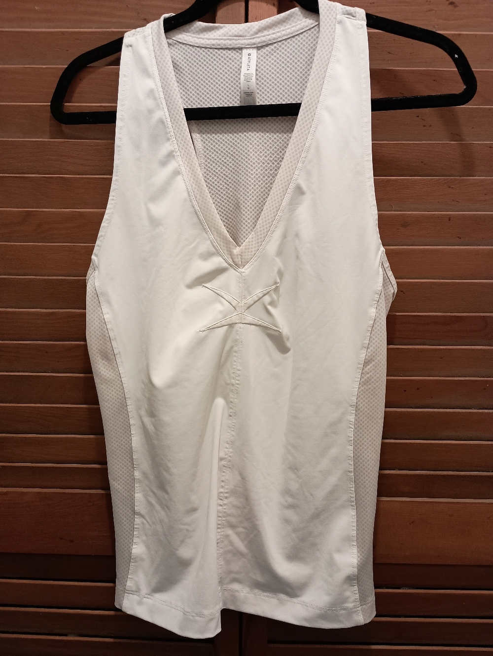 Athleta Cream Mesh-Look Legend Tank